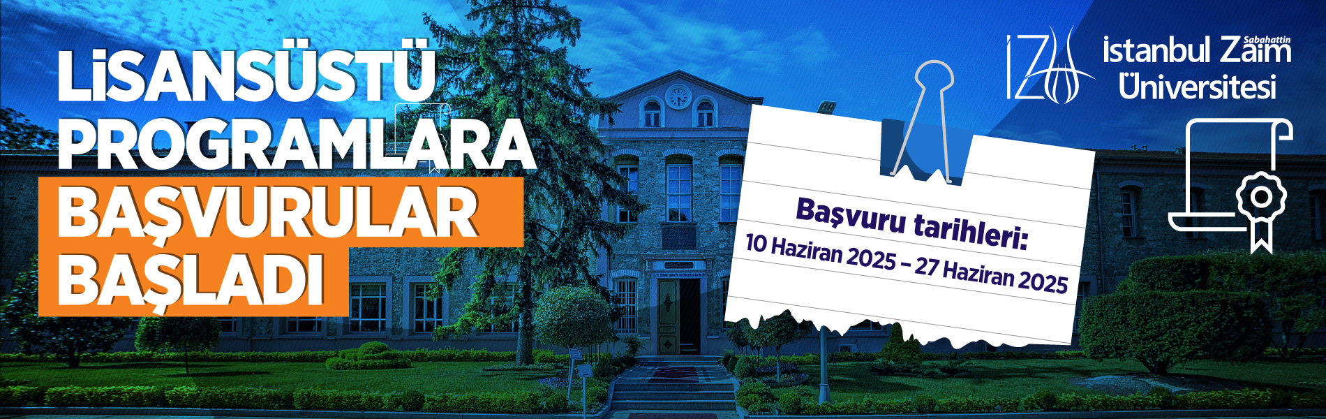 LİSANSÜSTÜ PROGRAMLARA BAŞVURULAR BAŞLADI